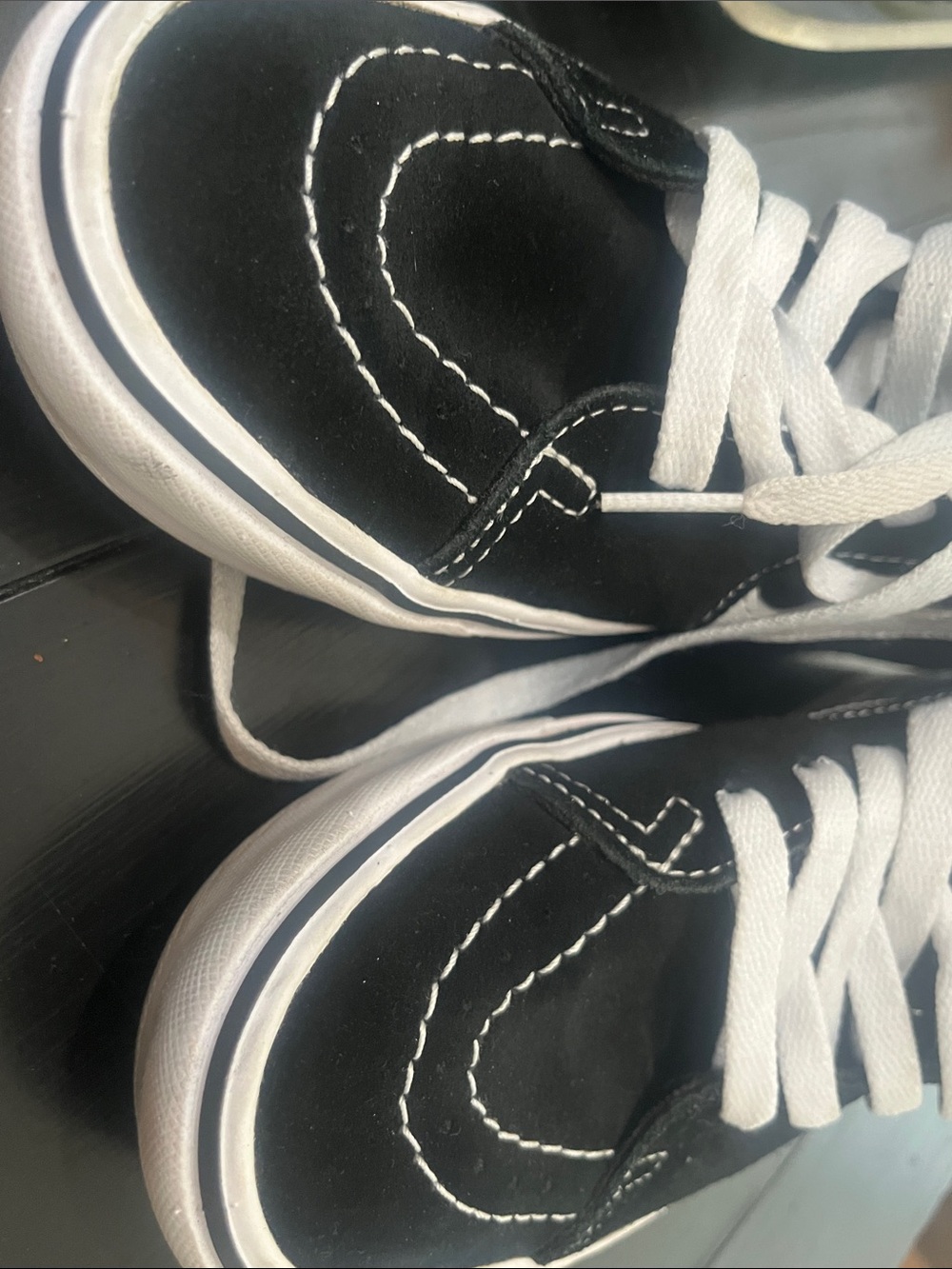 Vans Black and White High-Top Skate Sneakers - Picture 5 of 6